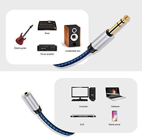 Адаптер за слушалки NC XQIN 1/4-3,5 мм, 12 фута, TRS 6,35 мм, 1/4 Щепсела-3,5 мм, 1/8 Штекерного Стереоразъема, Аудиоадаптер
