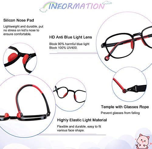 Детски сини светозащитные очила LAMBBAA, 2 опаковки, компютърни очила с условия, за защита от замъгляване и напрежение в