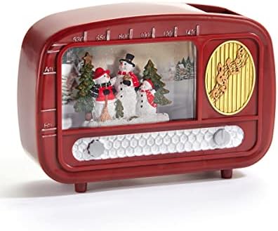 Giftcraft 683594 Коледен Снежен човек, Led Радиомузыкальный Воден Фенер, Дължина 8,66 инча, Акрилонитрил-бутадиен-Стирол, Масло, Поликарбонат