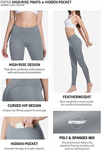 Дамски панталони за йога TSLA с контрол на корема с висока талия и Гамаши за йога за бягане с удобни джобове за тренировки