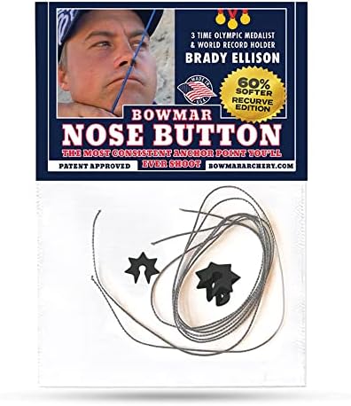 Bowmar Archery Nose Button Recurve Edition, изключително лек, създава постоянна точка на закрепване, в комплект в два размера