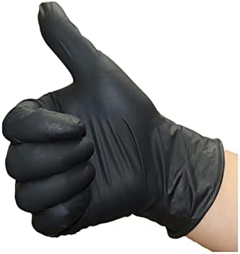 Ръкавици Нитриловые HEHULNEY Heavy Dute, Големи, С механична текстура, за Еднократна употреба, От черна гума, Промишлени, 8 mils на пръст,