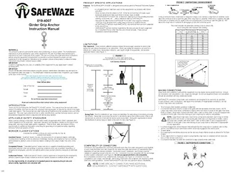 Анкерни болтове греди Safewaze за промишлени и строителни приложения, Устройство за защита от падане, съответстващи на изискванията
