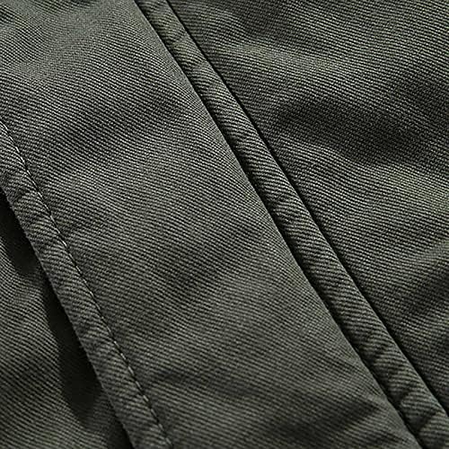 Удобни мъжки памучни дрехи в една плюшена подплата - удобно яке с качулка и джобове, модерно ежедневното топло палто однотонное