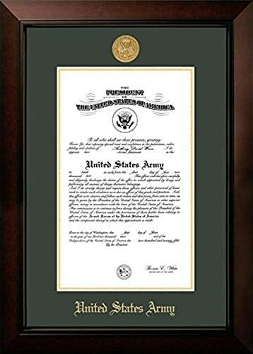 Изображението на колежа ARCLG0018.5x11 Армейски сертификат за Актуално рамка със Златен Медальон, 8,5 x 11