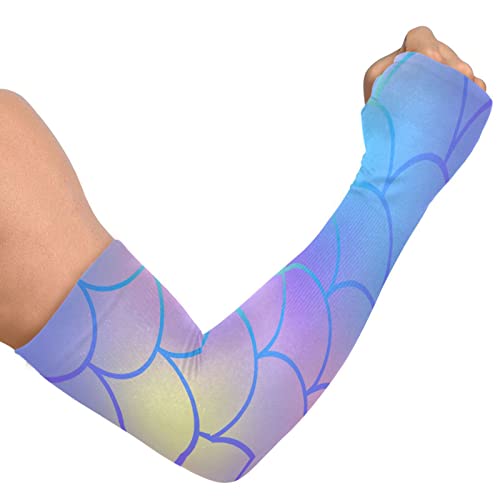 Цветни Рибешки Люспи UV Защита От Слънцето Ръкави За Ръце компресия облекло за Охлаждане Ръкави за Ръце Спорт за Жени, Мъже На Открито