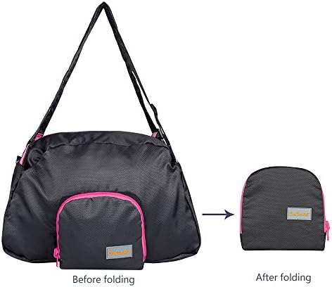 Сгъваема чанта-Переноска CueCue Пет Deluxe с възможност за разширение, Черно с розова тапицерия