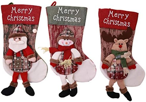 Преносим Коледни Чорапи, Коледно Дърво, Камина, Стена, Врата Висящи Бижута, Подаръчни Опаковки за шоколадови Бонбони, Голям