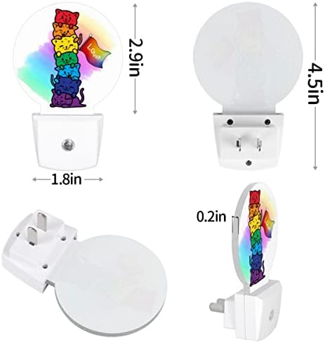 UOYO Cat Rainbow Love Night Light-Вградени в Стената ЛГБТ Pride Led Ночники Auto Интелигентен Сензор за Здрач до Зори Лампа за Детска