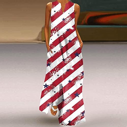 MIASHUI макси рокля с къс ръкав за жени на Деня на независимостта за жени ежедневни рокли размер плюс V дължина до коляното за