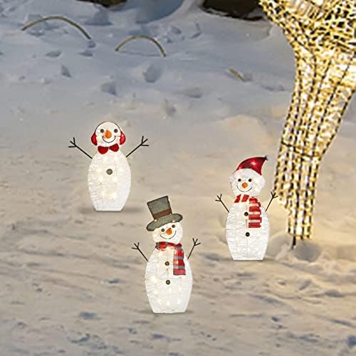 ninRYA Улични коледна Украса за Двора под формата на Снежен човек с led Подсветка, Изкуствени Акрилни Коледни Декоративни Светлини Във