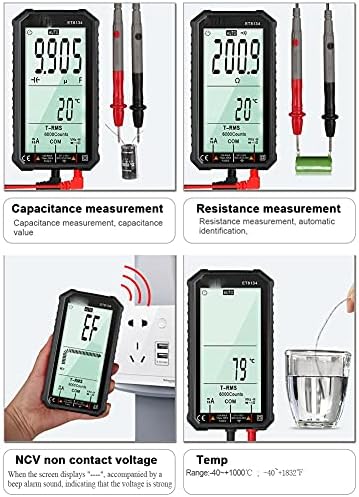 WALNUTA Цифров Мултицет 4,7-Инчов LCD дисплей Постоянен/променлив ток Измерване на Напрежение, Измерител на Капацитет на
