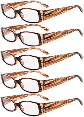 Eyekepper 5 Чифта Очила за четене за Жени, Очила за Четене в Шарени Рамки, Очила за Четене