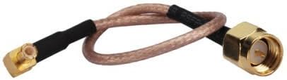 2 бр. DHT Electronics RF коаксиален кабел в събирането на SMA plug до съединители MCX под прав ъгъл 6