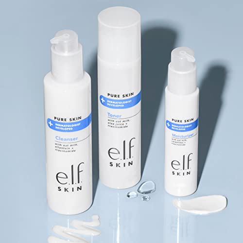 e.l.f. Pure Skin Toner, Нежен, успокояващ и ексфолиращ дневен тонер, помага да се защитят и да се поддържа като бариера на кожата, 6 унции
