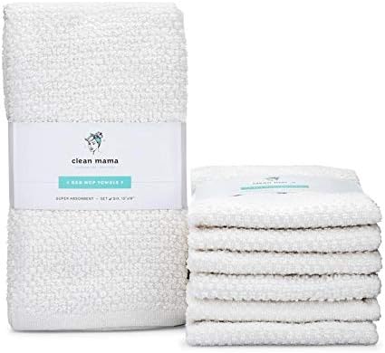 Комплект кърпи за почистване на меки материали CLEAN МАМА от 12 ленти | Меки и абсорбиращи кухненски кърпи от памук