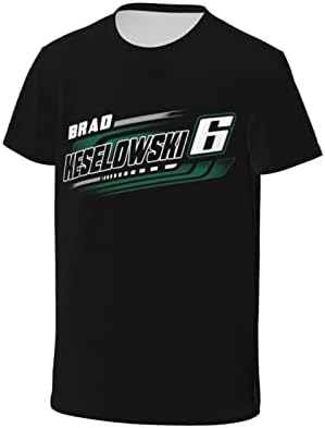 Тениска ASFRSH Brad Keselowski 6 за подрастващите момичета и момчета, Тениска с къс ръкав и принтом, Спортна Класическа Риза, Тениска с кръгло