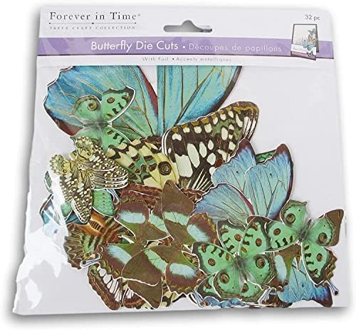 Завинаги, отпечатано по времето, Сини пеперуди, Реалистични форми, с покритие от алуминиево фолио - Украса за албум на Nature Journal