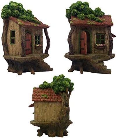 Приказни Къщи PRETMANNS Fairy Garden – Страхотна градински къщички за улицата - Голям Страхотна къща на дърво със отваря врата,