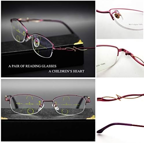 HORV Прогресивно Многофокусные Очила за четене, Дамски слънчеви очила с двойно предназначение Далечния и Близкия действия, Лилав /Черен