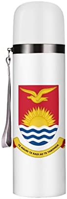 Гербът на република Кирибати, Изолирано Бутилка За Вода 19 грама, Пътна Чаша От Неръждаема Стомана За Пиене, Спорт, Къмпинг, Туризъм На