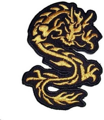 Графичен Прашни Златен Китайски Дракон, Бродирана на Желязо в Нашивке, Кунг-фу, Бойно Изкуство Таекуондо, Борба Древен Раница, Деним Яке,