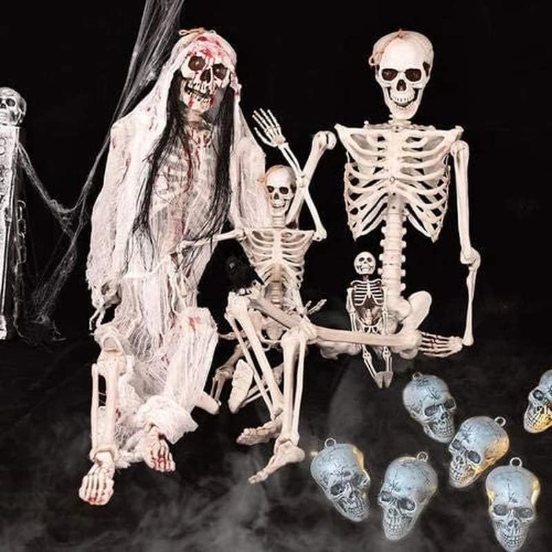 Tvoip 2 Опаковки Скелети на Хелоуин, Украса От Подвесного Скелета на Хелоуин 16 , Подходящ Скелет за Декорация За Хелоуин, на Цялото Тяло,