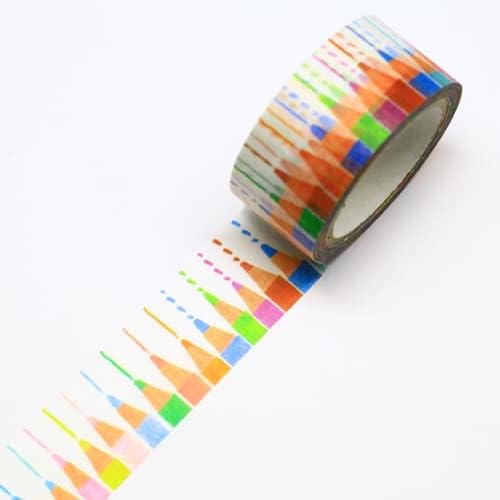 Тиксо Kamiiso - Saien - Лента Васи (20 мм) Цветен молив - за scrapbooking, художествено творчество, украса на Фотоалбума Направи си сам