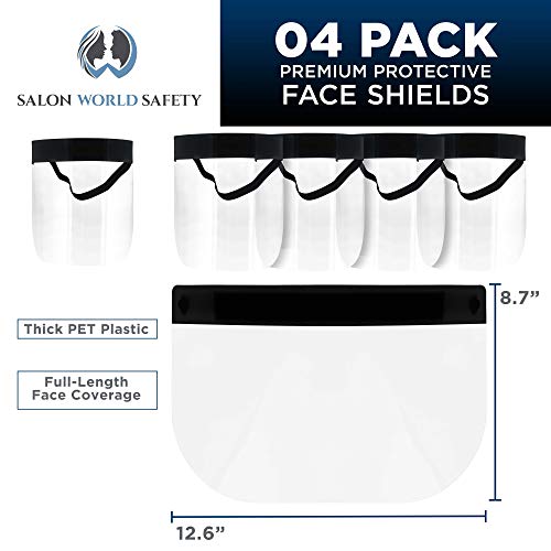 Защитни маски Salon World Safety Black за лице - Сверхпрозрачные защитни маски за цялото лице, за защита на очите, носа и устата - PET
