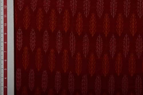 The Design Cart Тъмно бордовая Геометрична в памучна Коприна тъкани Ikat за декоративно-приложни изкуства, занаяти, шевни и други