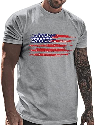 UBST Патриотични Мъжки ризи с къси ръкави в стил Войник, Ден на Независимостта, Лятна тениска с американския флаг в Ретро стил, Приталенная