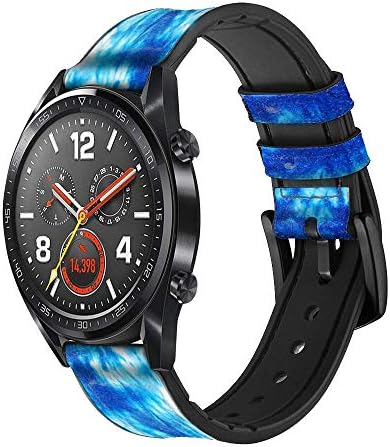 CA0210 Вратовръзка Боядисват в Синьо и Кожена Каишка Силикон за Смарт часовник Каишка Часовник Smartwatch Размер на Смарт часа (20 мм)