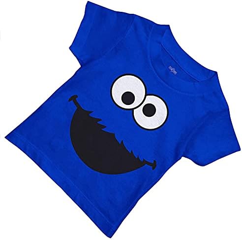 Тениска с къс ръкав Улица Сезам, Тениска с къс ръкав - Елмо & Cookie Monster Big Face Tee