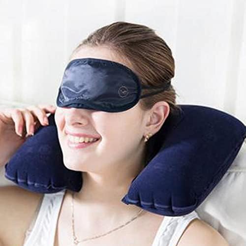 LOUIS FELT 2 Pack Синя Надуваема Пътна Възглавница за шията, която Поддържа Главата и врата, Въздушна Възглавница от Флокированной тъкан,