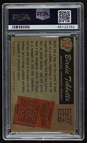 1955 Боуман 232 Берди Теббетс Синсинати Редс (Бейзболна картичка) PSA PSA 7,00 Червени
