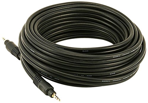Аудио кабел Monoprice - 3 метра - Черен | Премия 3,5 мм стерео щепсел с 3.5 мм стерео штекеру 22AWG, Позлатени