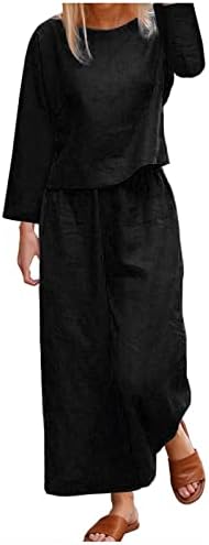 Комплекти панталони за жени 2023 спално Бельо, Памучен Свободно Намаляване От Две Части С Директни Штанинами Основни Комплекти панталон