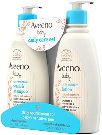 Комплект за ежедневна грижа Aveeno Бебе с натурален екстракт от овес и естествена колоидно овесени ядки, съдържа Нежното Детско