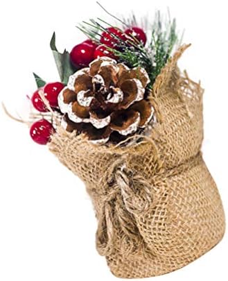 Мини бижу за Изкуствени Коледни растения в саксии Holibanna с Плодове Остролиста и Борови шишками на Гессенской основа