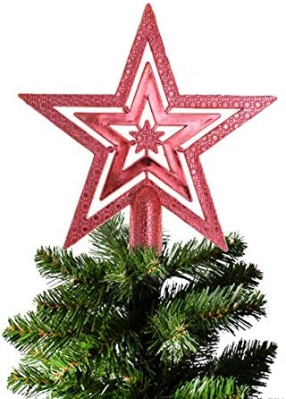 TENDYCOCO 4-инчов Коледа и Коледна Украса на върха на дървото, Звездата, Сияеща Звезда, Коледа Topper, Украса за Коледното домашно