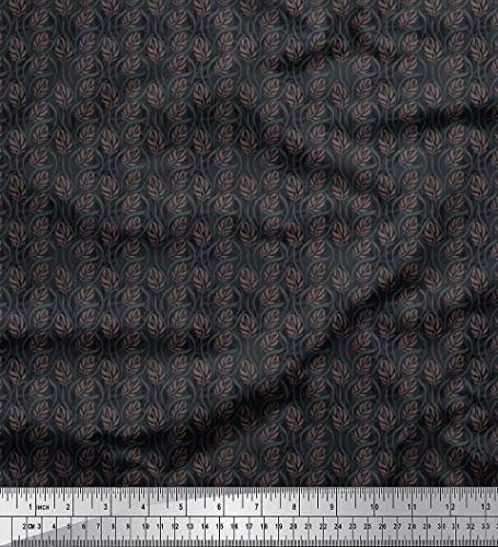 Памучен трикотажная плат Soimoi оставя върху плат с принтом парцела ширина 58 см