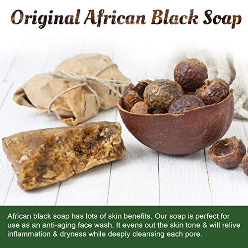 Това е чисто физическо африкански черен сапун с чайным дърво (опаковка от 3 броя), Органични Сурово сапун за лице и тяло, лечение на