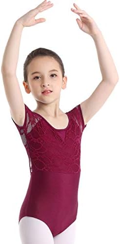ranrann/ Класически Гимнастически Балетное Трика За Момичета, Деколте на гърба във формата На Пеперуда, Завързана Гащеризон С Цветен Модел