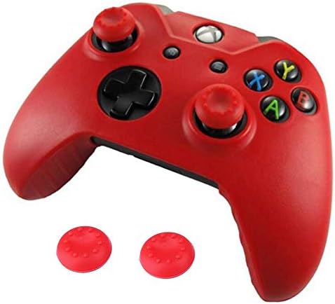 Мек силиконов Аналогов Джойстик Thumb Stick Grip Caps Защитен Калъф за контролера на Xbox One (Червен)