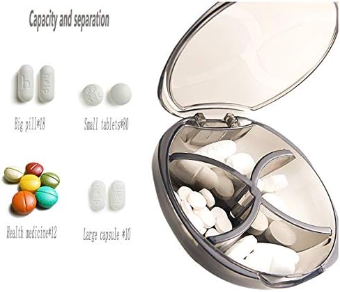 Мини-калъф за хапчета, Водоустойчив преносима кутия-органайзер за лекарства за дамска чанта или джоб, с големи отделни отделения за съхранение