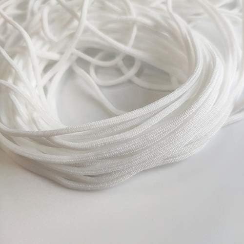 25 ярда 1/8 инча Бяла Еластична лента Кабел Въже за шиене diy линия за маски Направи си сам (3 mm)