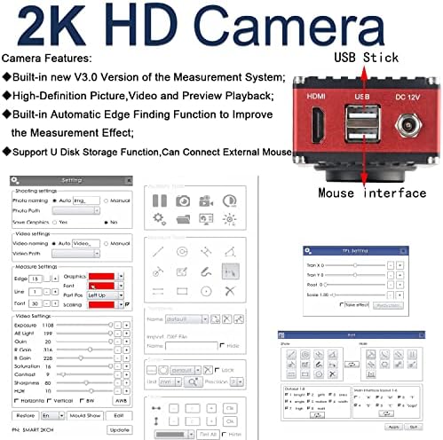 KOPPACE 3,5 X-180 Х Тринокулярное електронно микрозеркалье с разделителна способност 2K HD За заснемане на снимки и видео в 13.3-Инчов