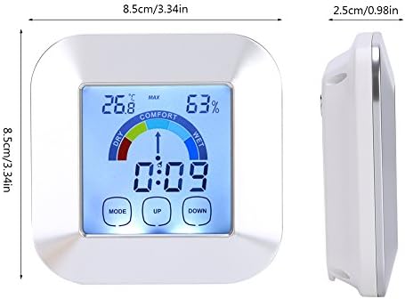 Дигитален Влагомер за стая, Дигитален Термометър, Монитор влагомер, така че и Скала комфорт с температура, Влажност на въздуха, Времето, Дисплей