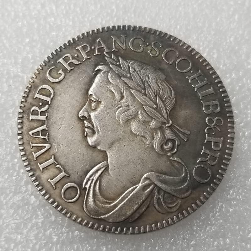 Старинни Занаяти 1658 Британската Сребърно Покритие Монета Чужд Сребърен Долар Кръгла Сребърна Възпоменателна Монета*1389