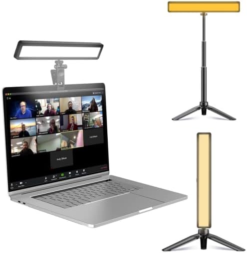 Осветление за видео-конферентна връзка със статив за лаптоп и компютър-Осветление за уеб камера за стрийминг-Мащабируемо осветление